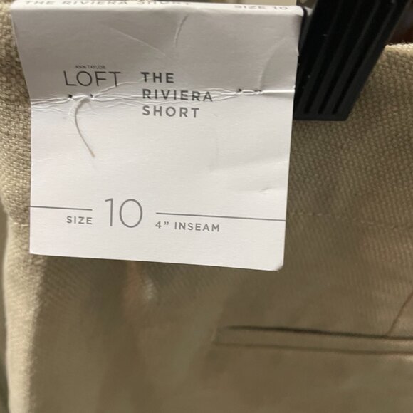 Ann Taylor Loft The Riviera Short Tan Fringe Hem Sizes 10 &12 Linen/Cotton NWT - Picture 5 of 9